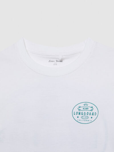 CAMISETA LONGBOARD KIDS BLANCO