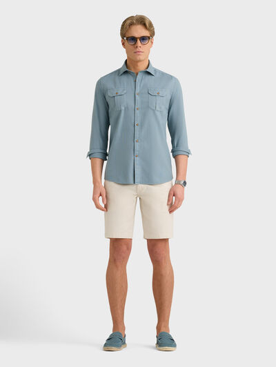 CAMISA PANAMA BOLSILLOS AZUL