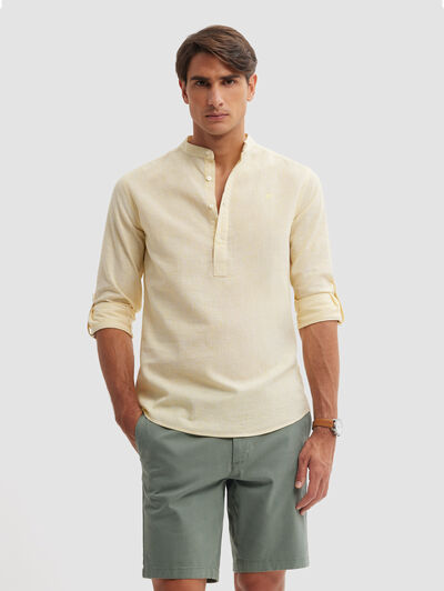 POLERA LINO RAYAS MAO AMARILLO