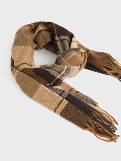 BUFANDA CUADROS CAMEL