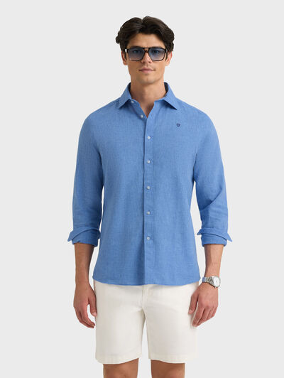 CAMISA LINO CHAMBRAY AZUL