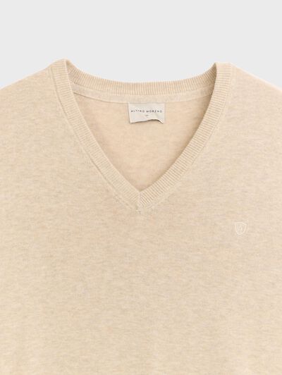 JERSEY V-NECK BEIGE
