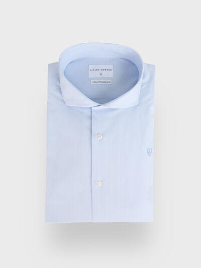 CAMISA VESTIR 500 RAYAS CELESTE