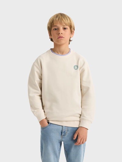 SUDADERA LOGO KIDS BEIGE