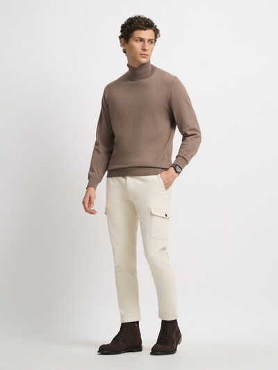 JERSEY ROLL COLLAR CAMEL