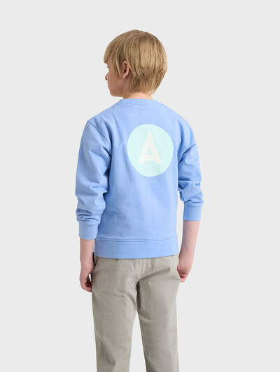 SUDADERA LOGO KIDS CELESTE