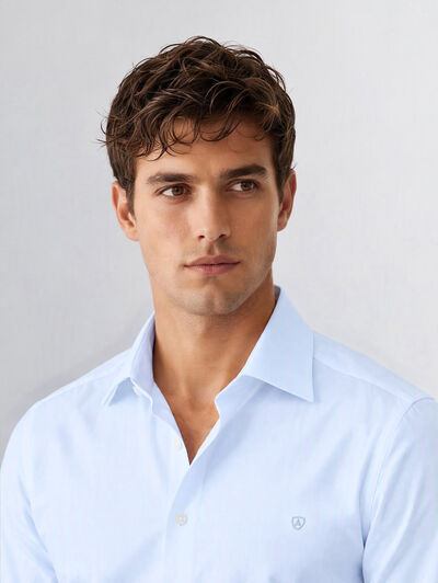 CAMISA MISTER HERRINGBONE CELESTE