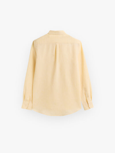 CAMISA LINO BOLSILLO AMARILLO