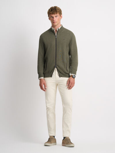 CARDIGAN CONTRASTE VERDE