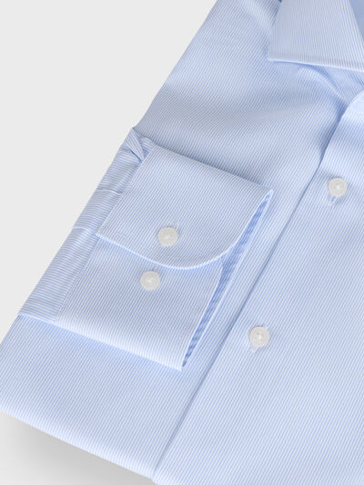 CAMISA VESTIR 500 RAYAS CELESTE