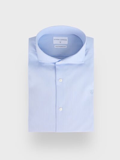 CAMISA VESTIR MIL RAYAS CELESTE