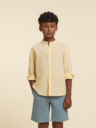 CAMISA LINO MAO KIDS AMARILLO