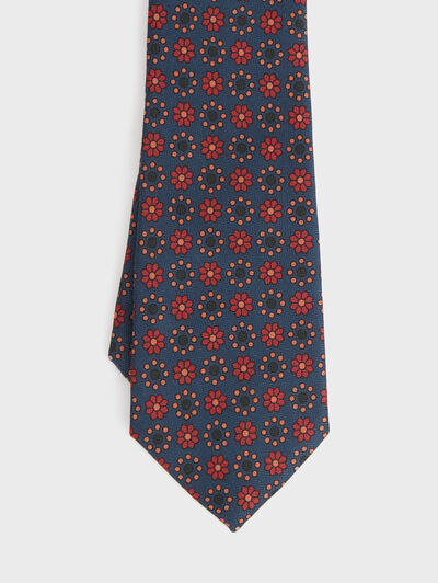 CORBATA PRINTED AZUL MARINO