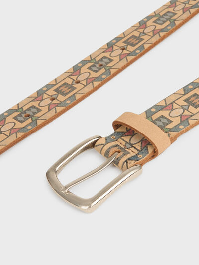 CINTURON TRIBAL PIEL BEIGE