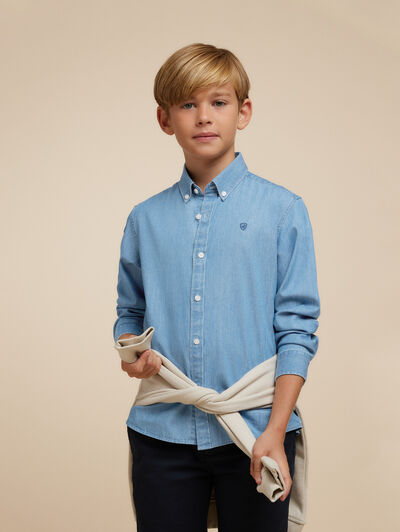 CAMISA DENIM KIDS AZUL