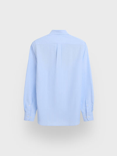 CAMISA OXFORD RAYAS DOWN CELESTE