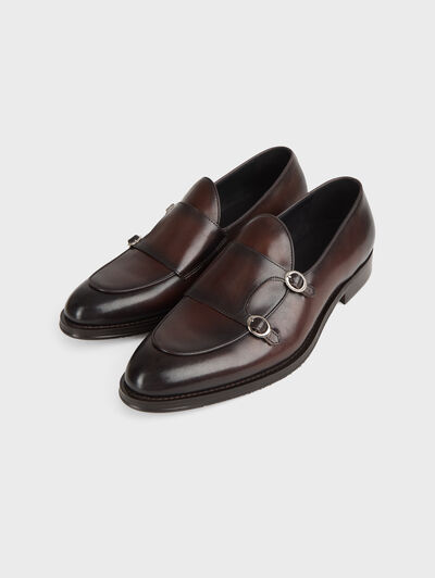 MOCASIN DOBLE HEBILLA MARR&Oacute;N