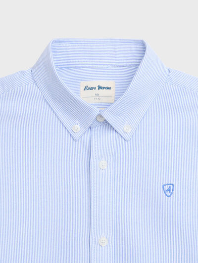 CAMISA OXFORD MIL RAYAS KIDS AZUL