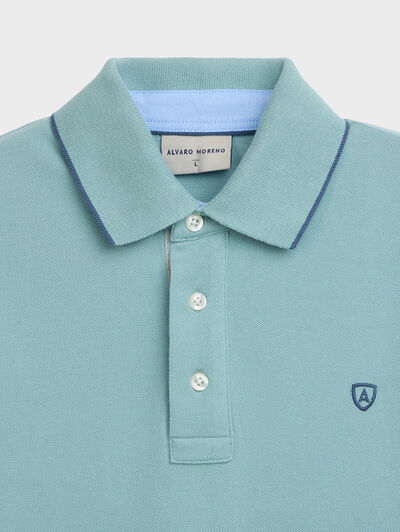 POLO CONTRAST AZUL