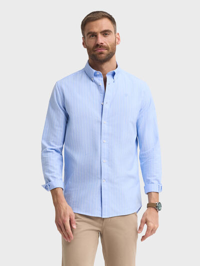 CAMISA OXFORD STRIPES CELESTE