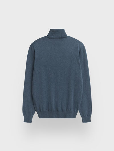 JERSEY ROLL COLLAR AZUL