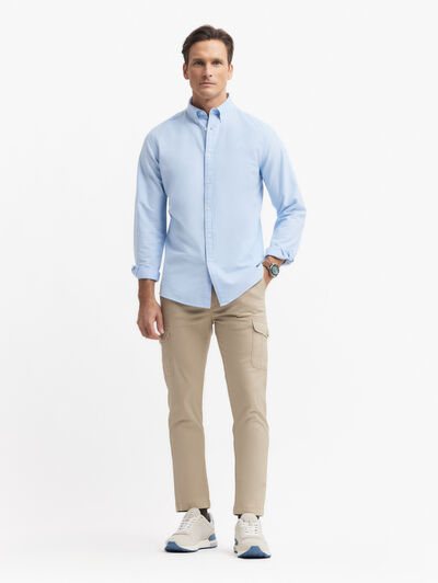 CAMISA OXFORD SOLID CELESTE