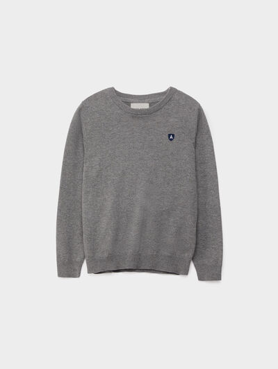 JERSEY ROUND NECK KIDS GRIS