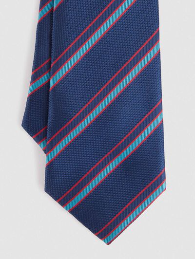 CORBATA JACQUARD MF AZUL MARINO