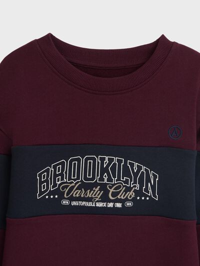 SUDADERA CLUB KIDS BURDEOS