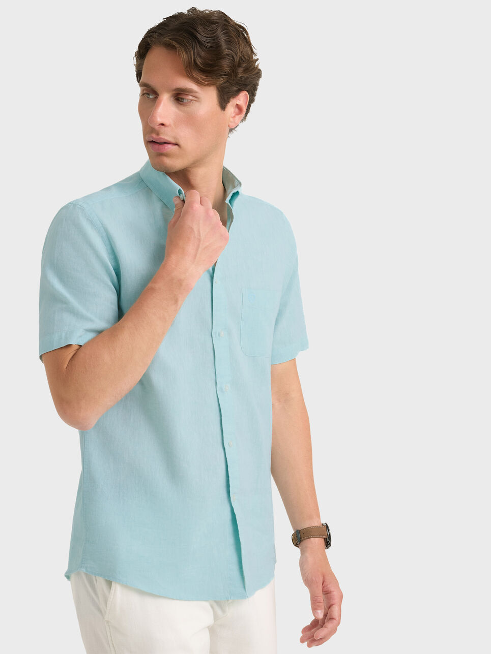 CAMISA LINO M.CORTA