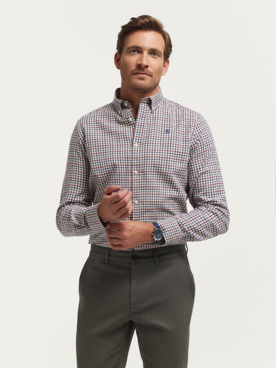CAMISA FLANNEL CHECKS BURDEOS