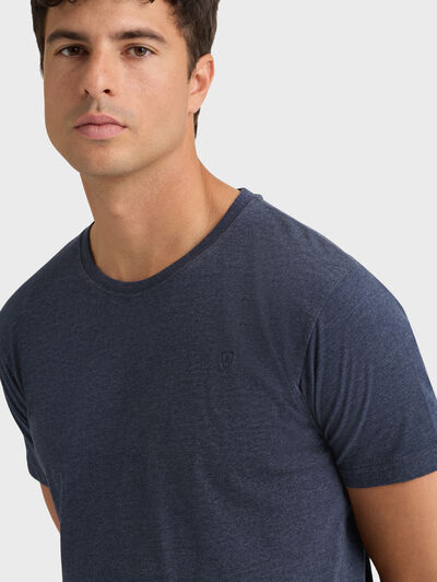 CAMISETA MELANGE AZUL MARINO