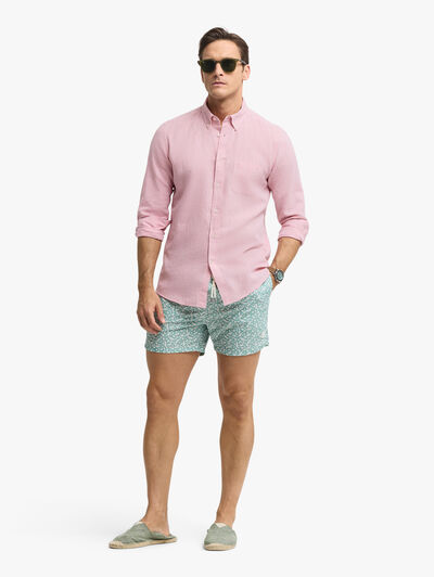 CAMISA LINO BOLSILLO SALM&Oacute;N