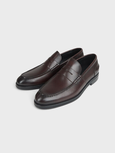 MOCASIN PIEL ANTIFAZ MARR&Oacute;N