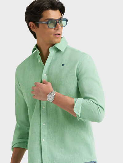 CAMISA LINO CHAMBRAY VERDE