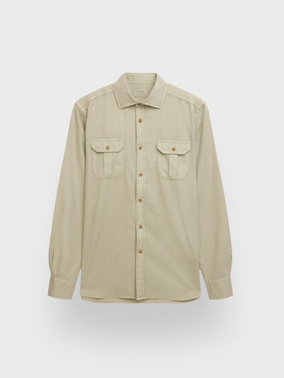 CAMISA PANAMA BOLSILLOS VERDE