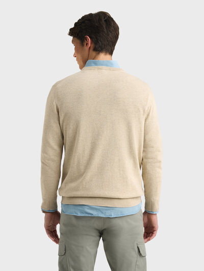JERSEY V-NECK BEIGE