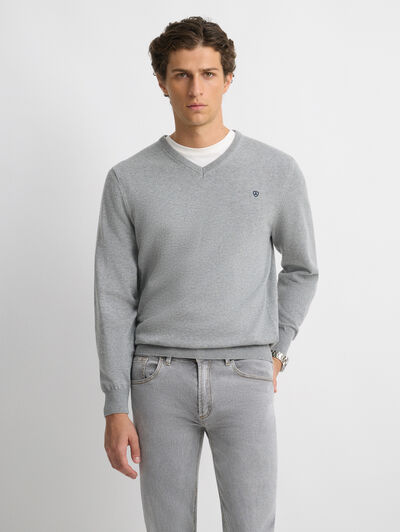 JERSEY V-NECK TRENDY GRIS