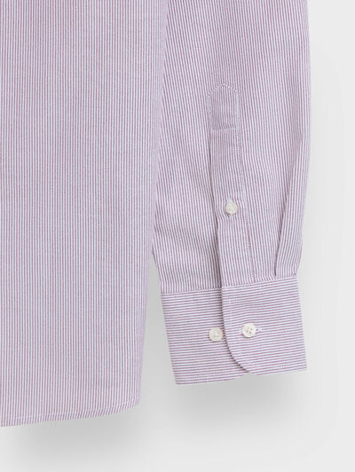 CAMISA MIL RAYAS POCKET BURDEOS