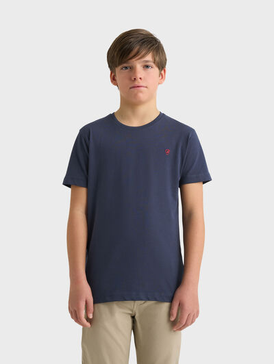 CAMISETA BASICA KIDS AZUL MARINO