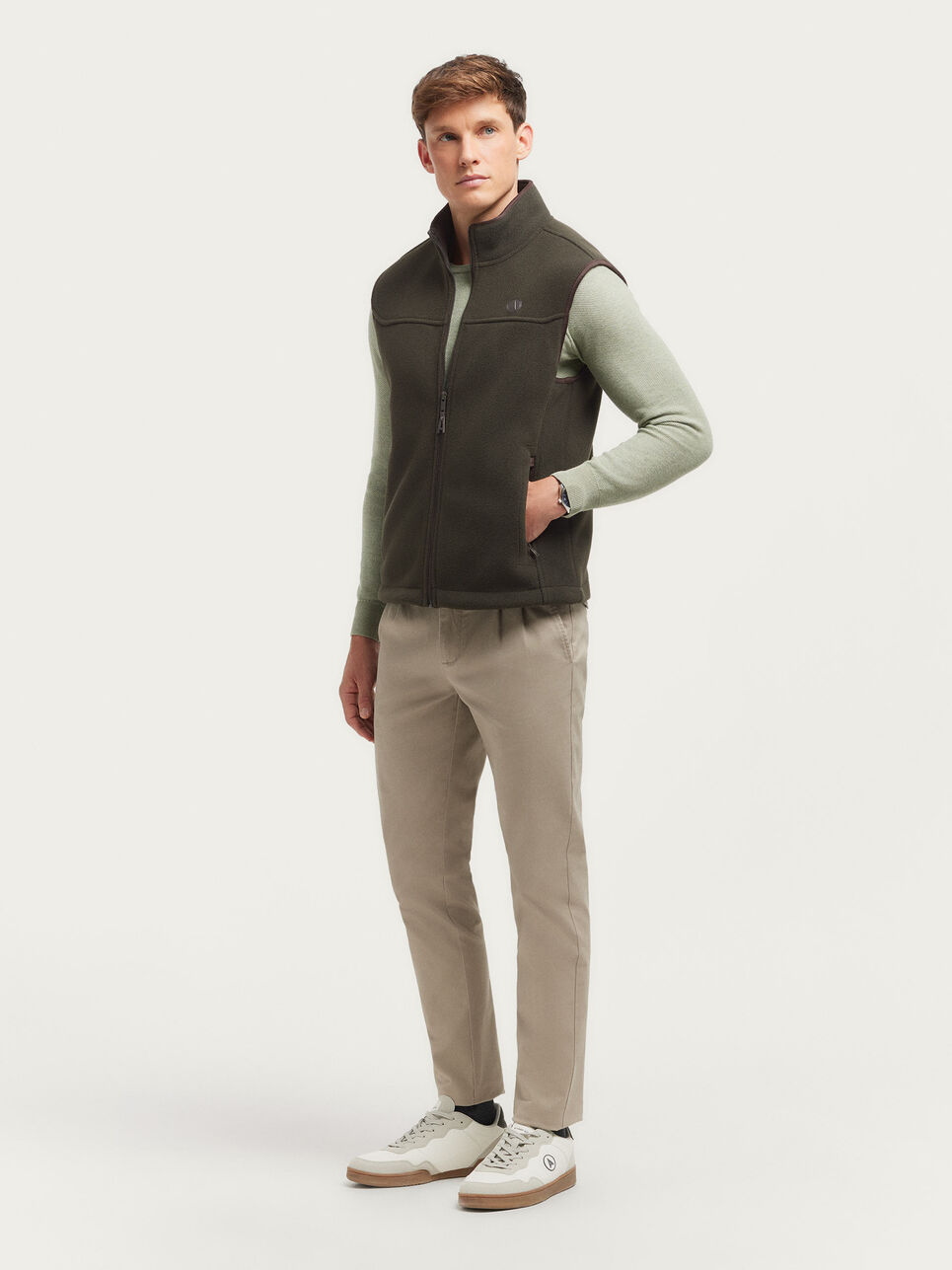 Chaleco Polar Scalpers Chaleco Verde Chaleco Caqui Oscuro New