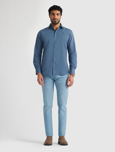 CAMISA TWILL DYE AZUL
