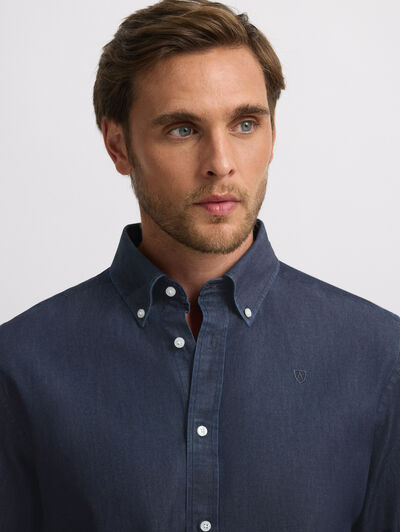CAMISA DENIM DOWN AZUL MARINO