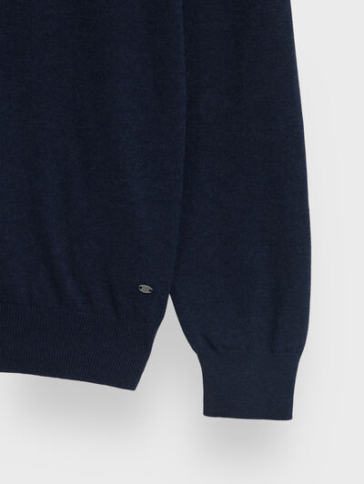 JERSEY BUTTON COLLAR AZUL