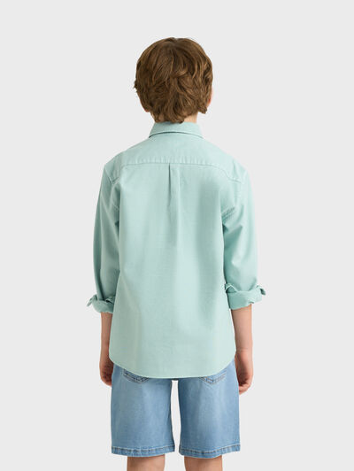 CAMISA OXFORD DYE KIDS VERDE AGUA