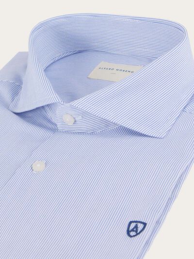 CAMISA COMFORT MICROCUADRO AZUL