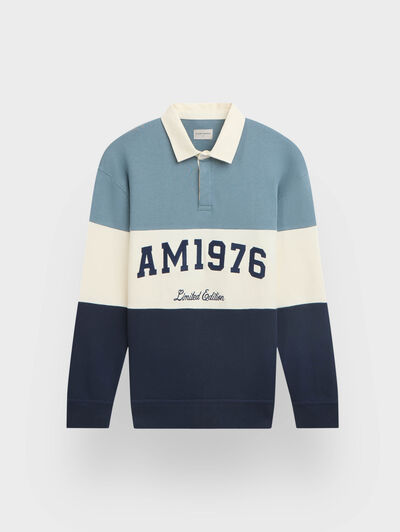 SUDADERA POLO 1976 CELESTE