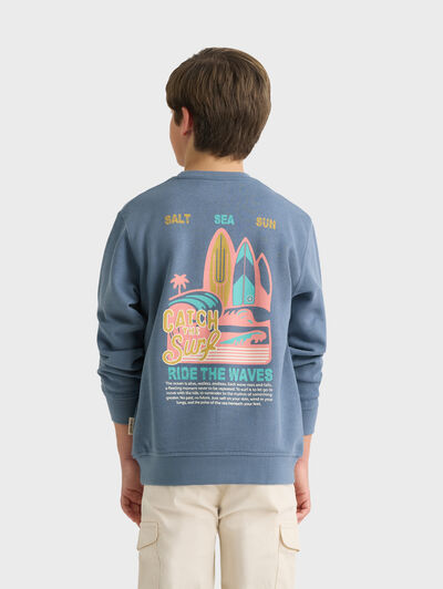 SUDADERA SURF KIDS AZUL