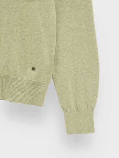 JERSEY BUTTON COLLAR VERDE