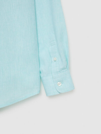 CAMISA LINO C. BOTON KIDS VERDE AGUA